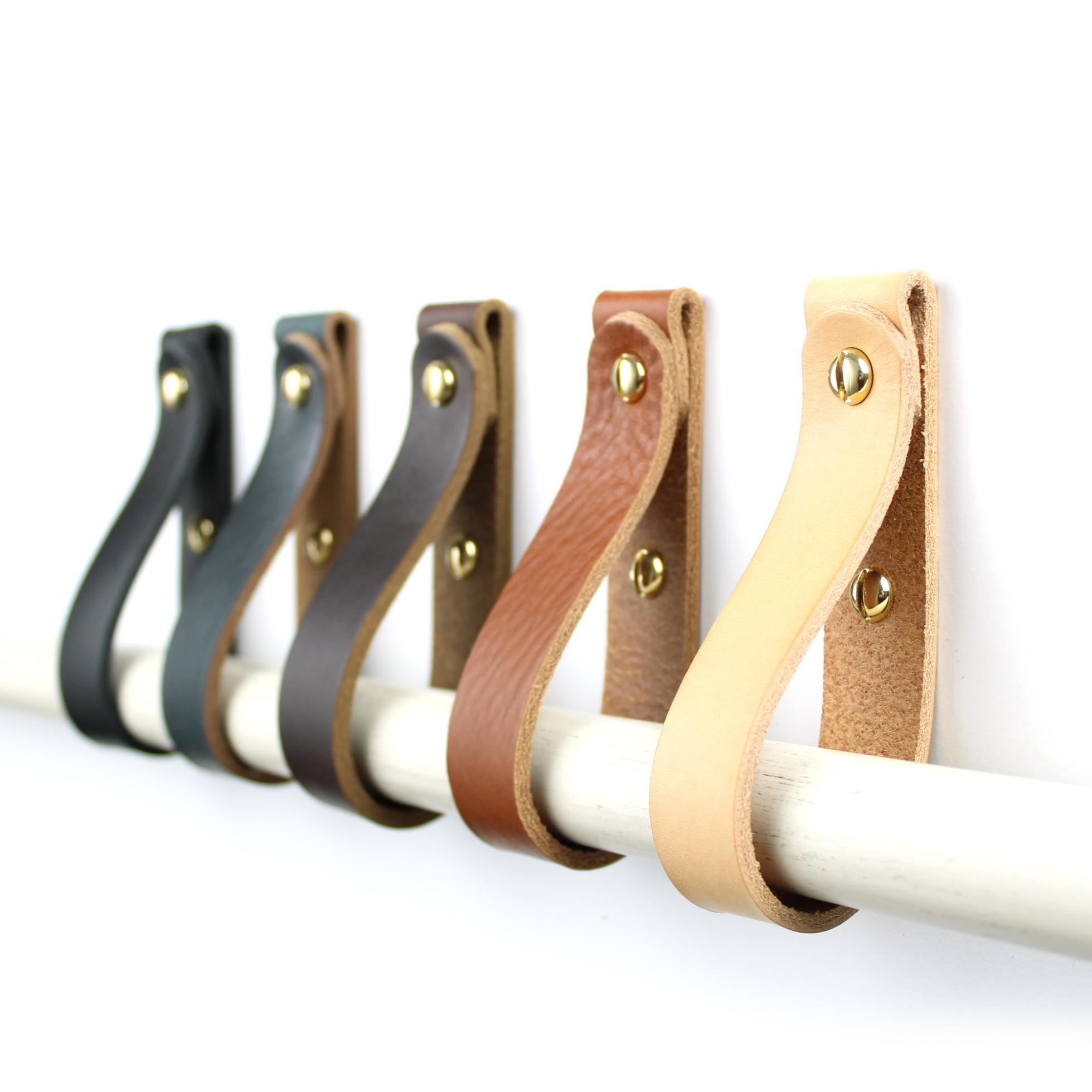 Romi Classic Leather Curtain Rod Holder (set of 2)