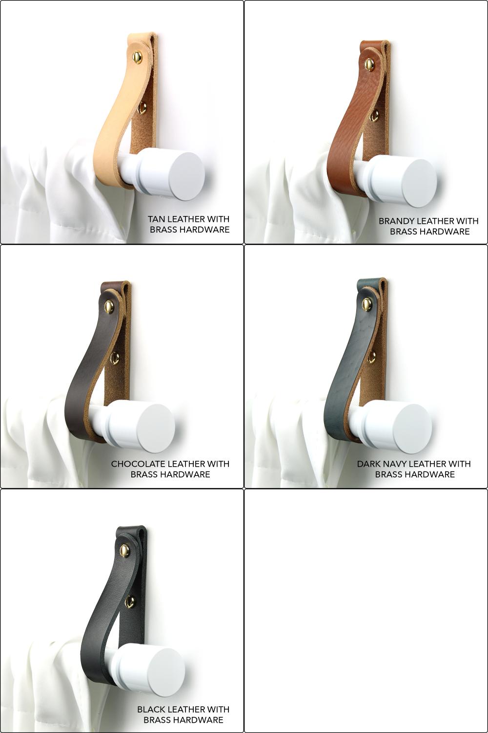 Romi Classic Leather Curtain Rod Holder (set of 2)
