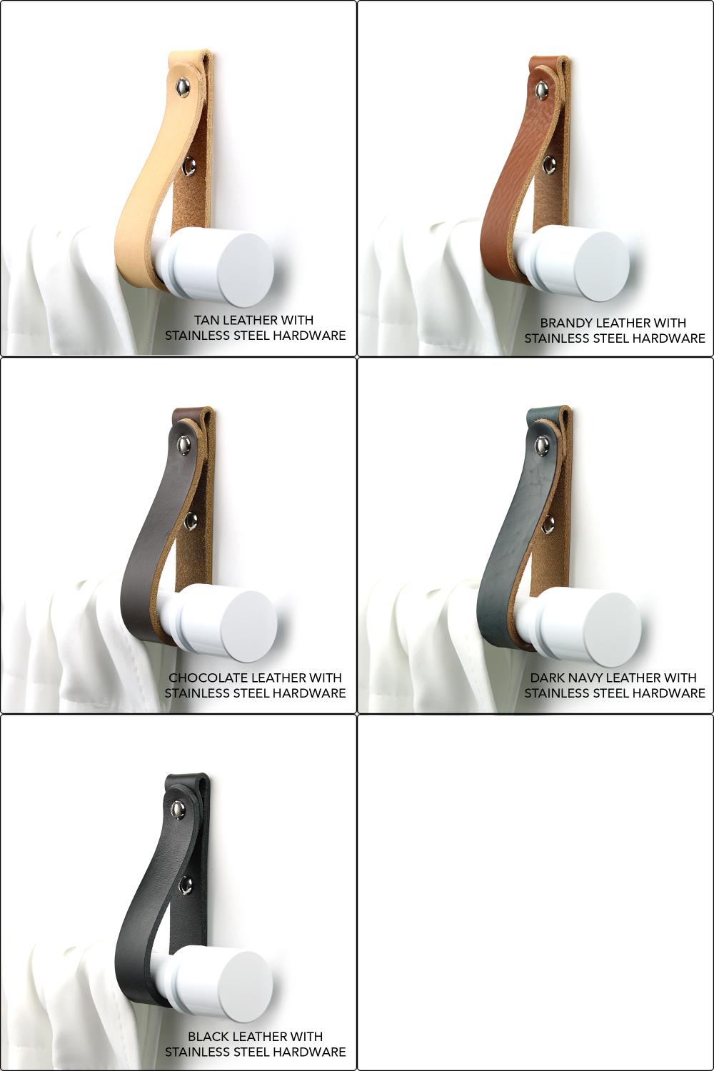 Romi Classic Leather Curtain Rod Holder (set of 2)