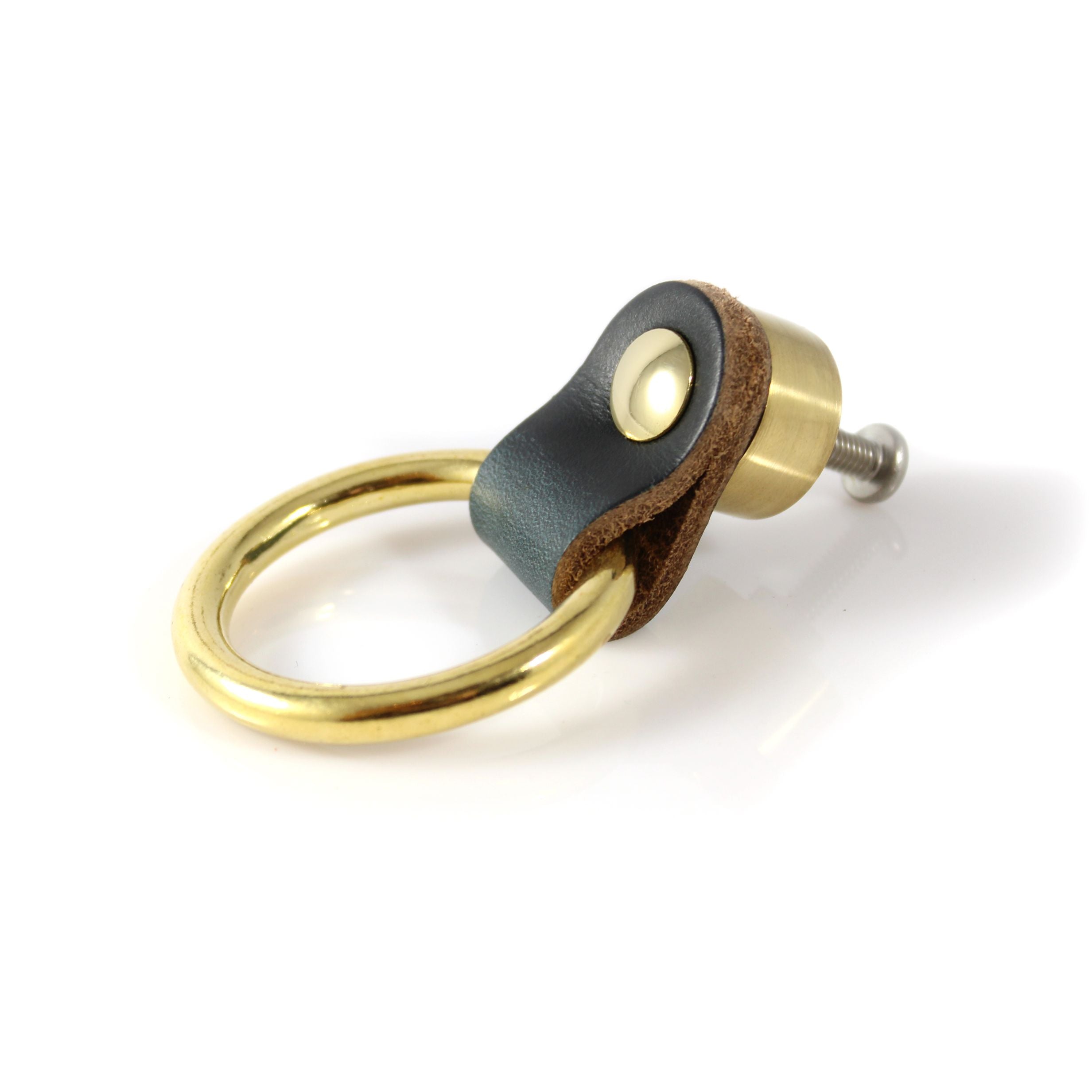 Solid Brass Plate Ring Pull with Escutcheon - Lee Valley Tools