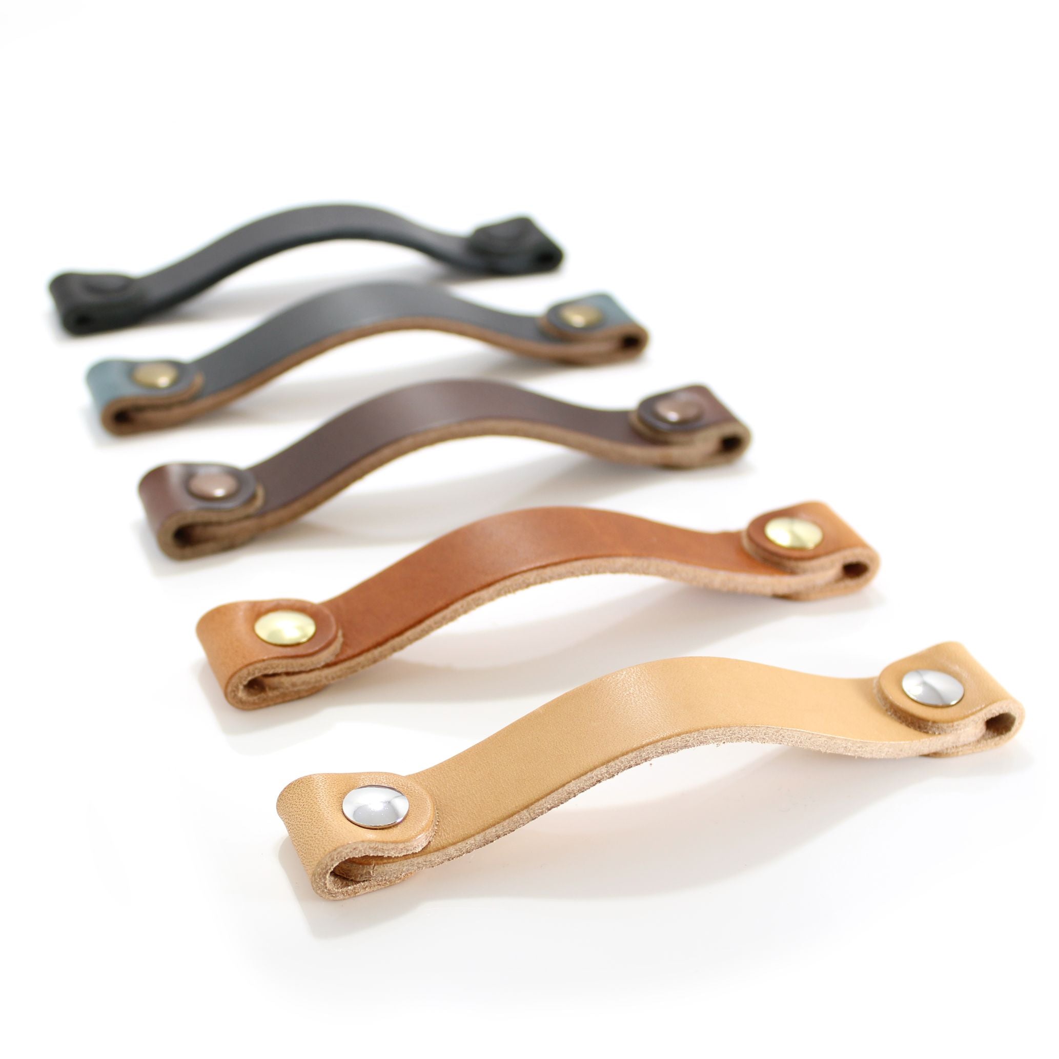 leather cabinet handles by Makeline Designs, collection