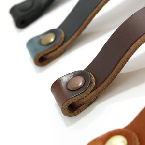 leather drawer handles by Makeline Designs, Chocolate Leather with Antique Copper Hardware