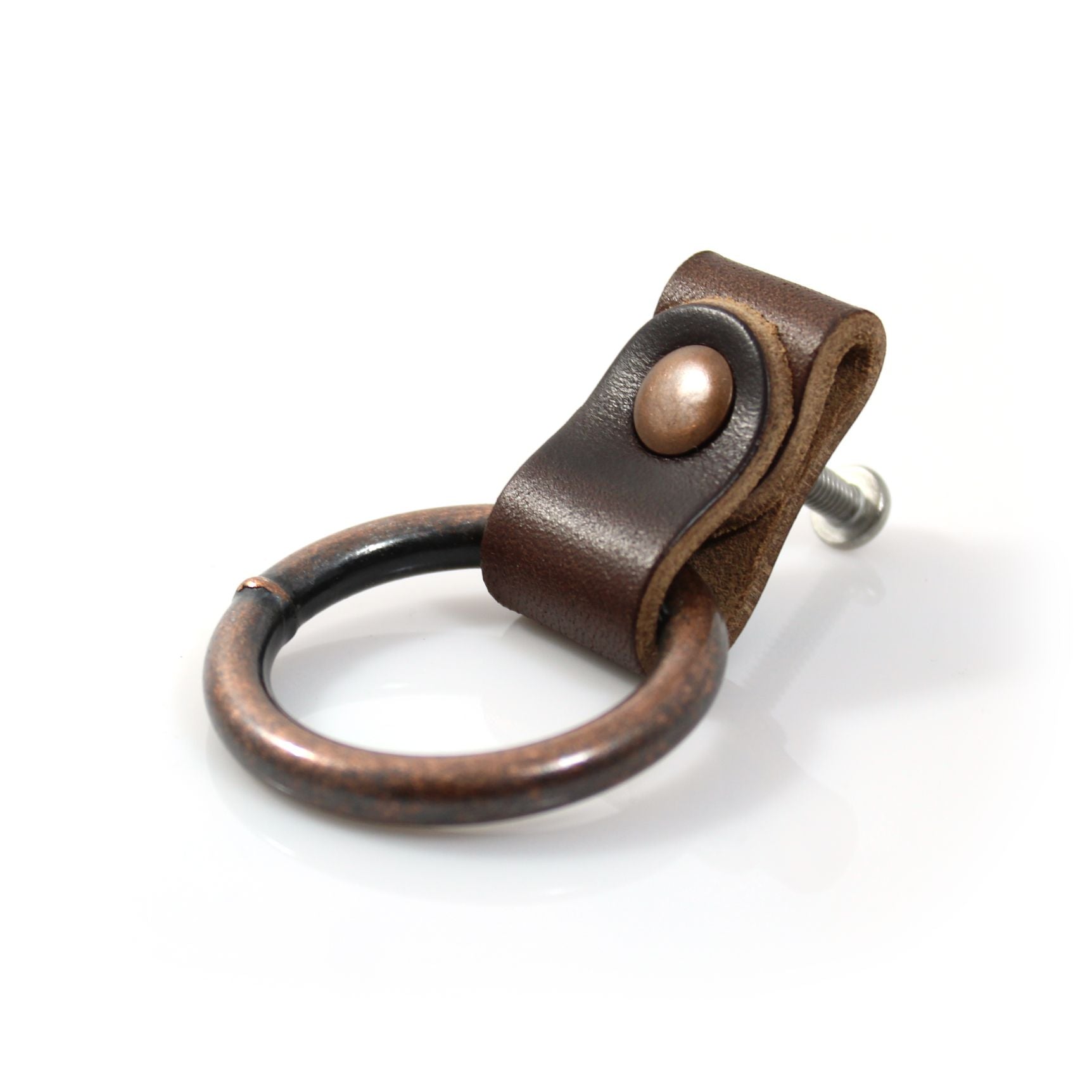 Romi Leather Drop Ring Furniture Pull