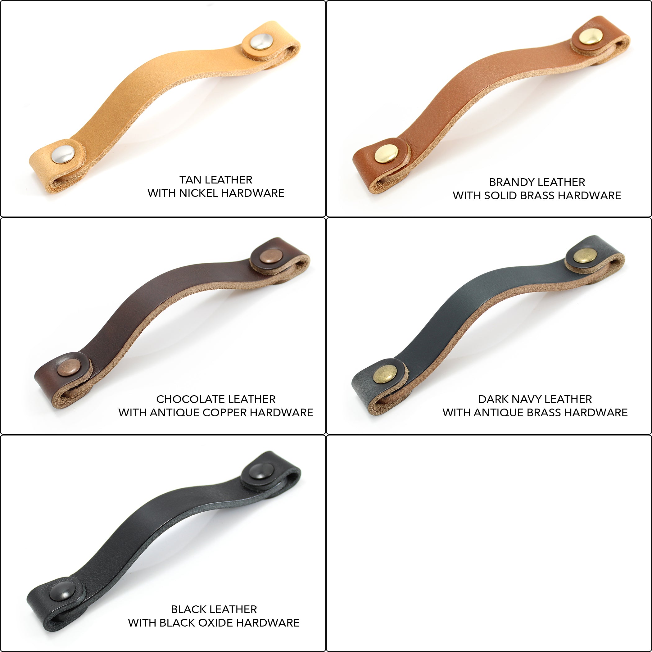 leather cabinet handles by Makeline Designs, Color Combinations