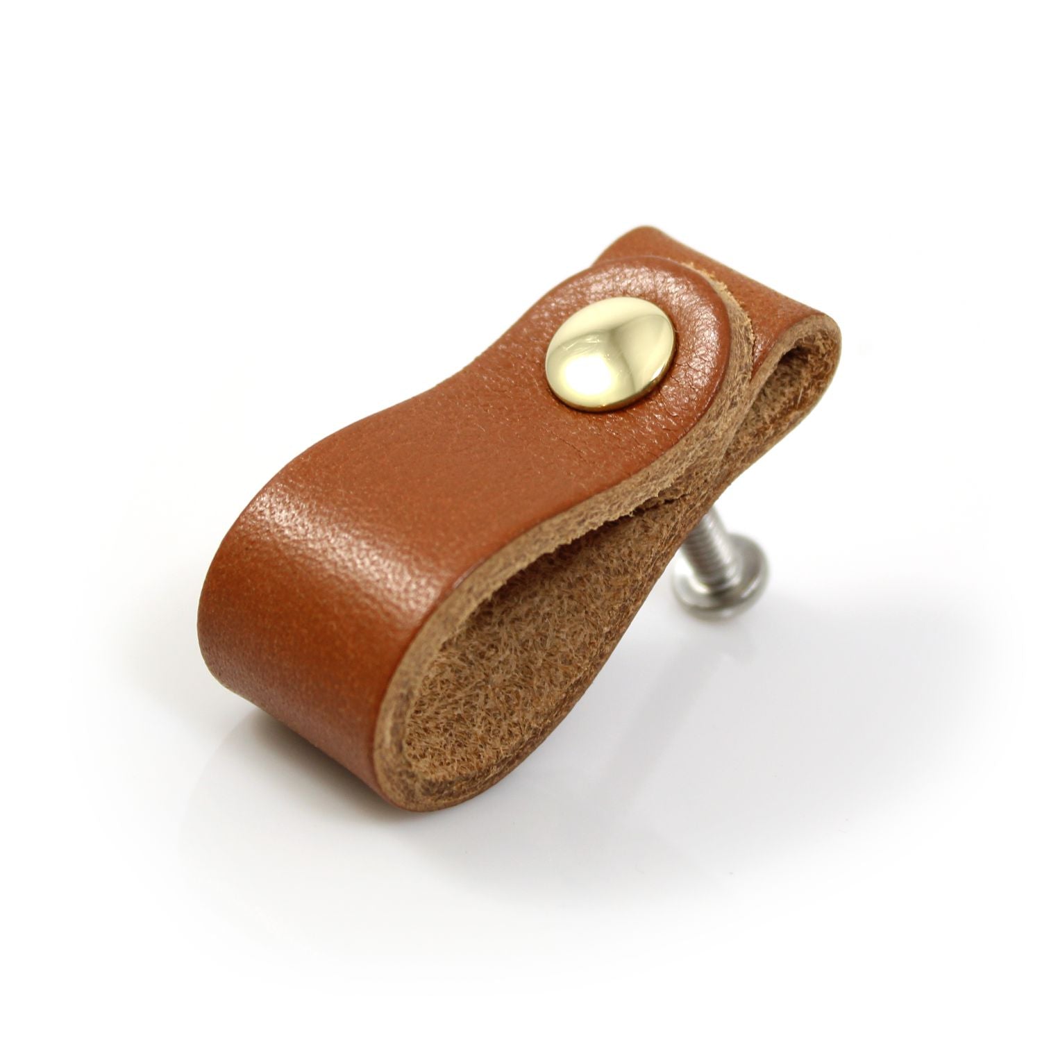 leather drawer pulls by Makeline Designs, Brandy Leather with Brass Hardware